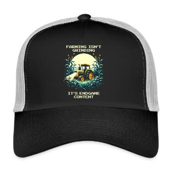 Agriculture = Fin de partie | Pas de mode tutoriel - Casquette trucker  - noir/gris pierre - Devant