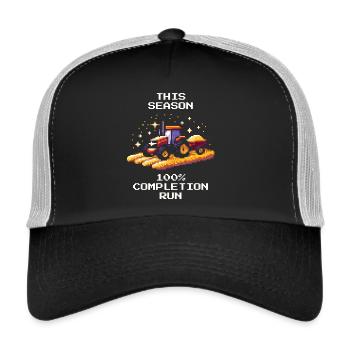 Course de saison | 100 % Récolte et objectifs opérationnels - Casquette trucker  - noir/gris pierre - Devant