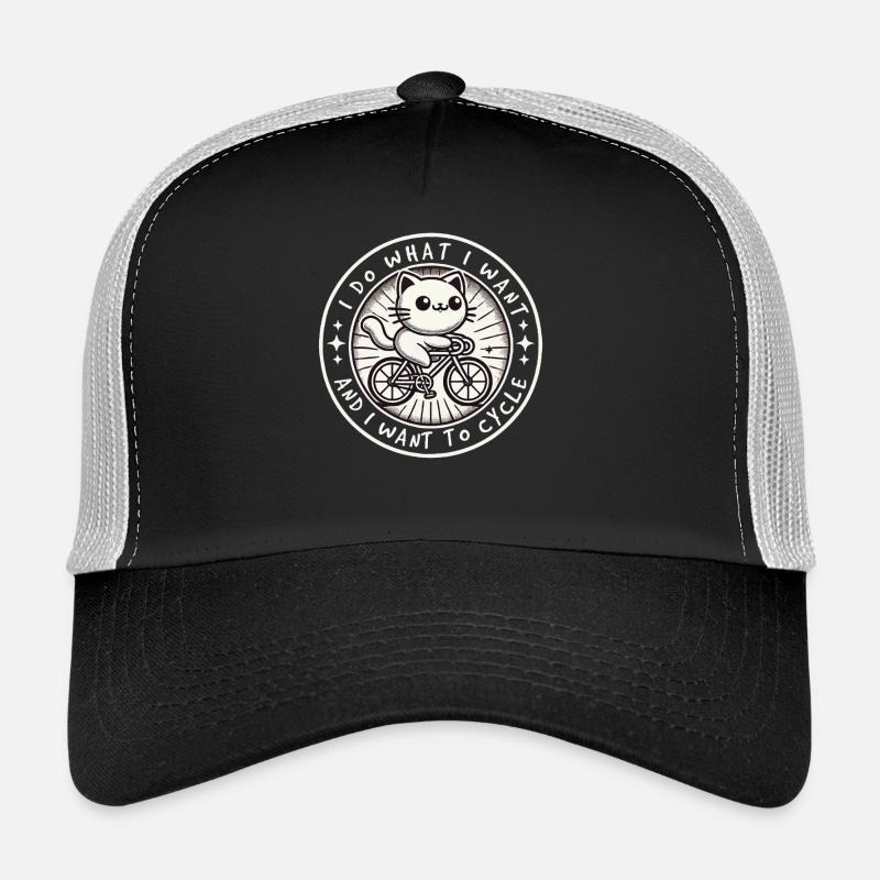 Drôle de chat de vélo avec une attitude claire Casquette trucker 