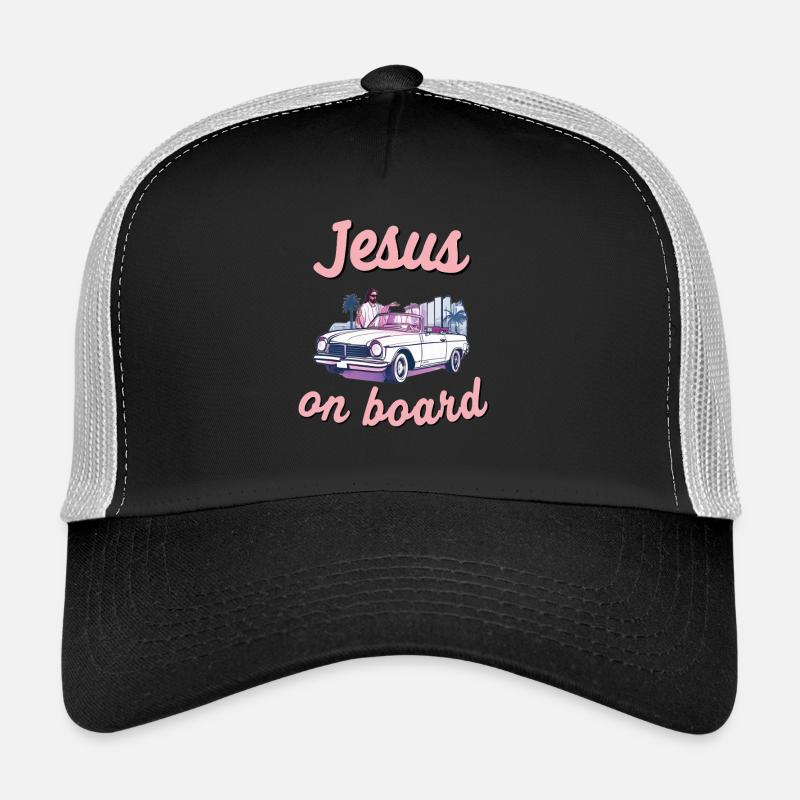 Jesus an Board Cabrio Spruch christlicher Fahrer Trucker Cap