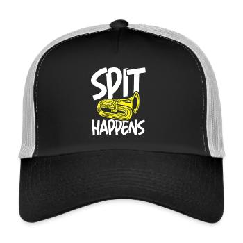 Spit happens tuba instrument - Trucker Cap - Schwarz/Steingrau - Vorne