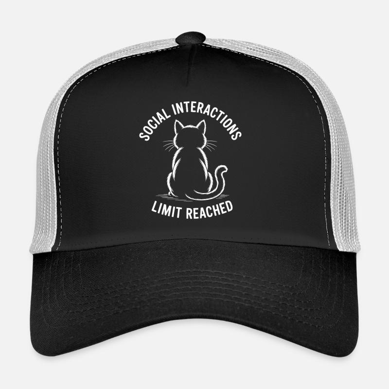 Social Interactions Limit Reached Introvert Cat - Trucker Cap - black/stone grey