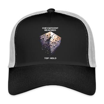 Checkpoint: Top | Bouldern Pixel Art - Trucker Cap - Schwarz/Steingrau - Vorne