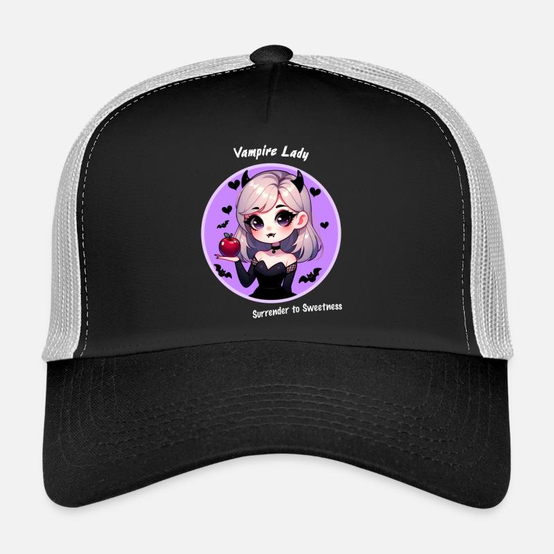 Cute Vampire Lady Kawaii Helloween Girl Devil Trucker Cap