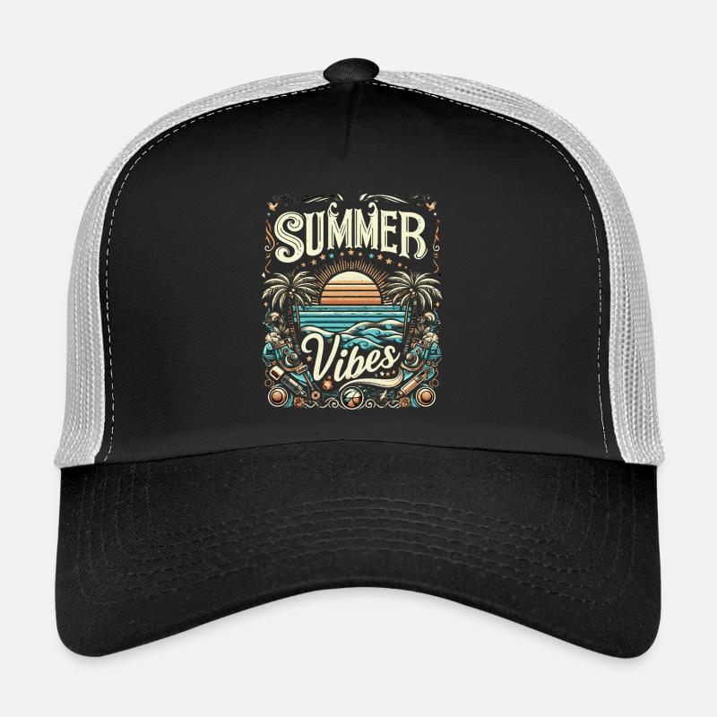 SUMMER Vibes colorful, modificated - Trucker Cap - Schwarz/Steingrau