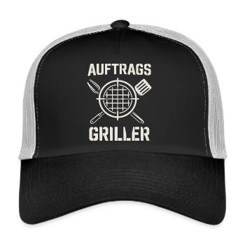 Auftrags Griller - lustiges Grill Shirt - Trucker Cap - Schwarz/Steingrau - Vorne