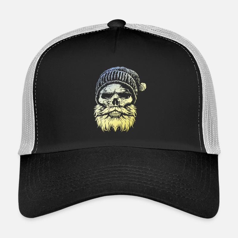 Holzfäller Skull - Trucker Cap - Schwarz/Steingrau