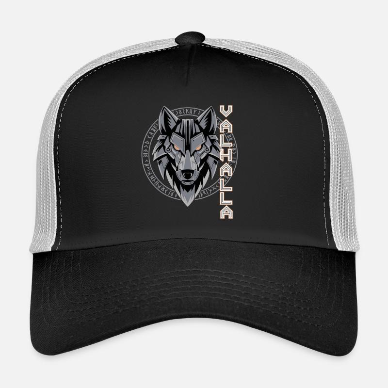 Conception de la rune du loup nordique Valhalla Casquette trucker 