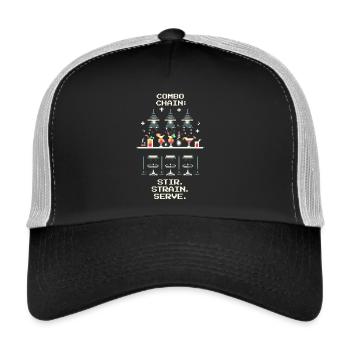 Mix Combo | Stir → Strain → Serve - Trucker Cap - black/stone grey - Front