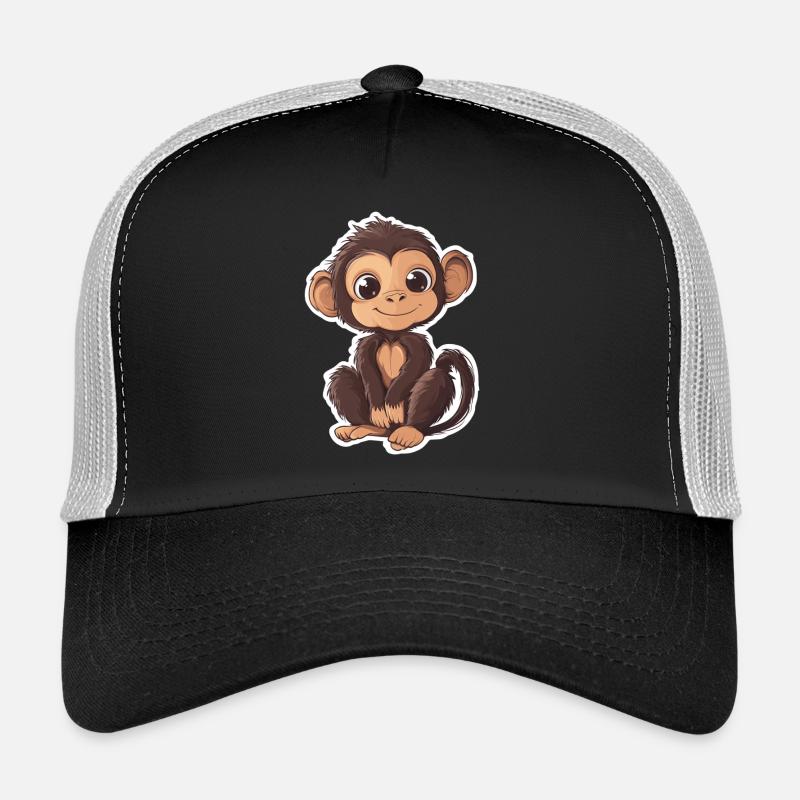 Singe mignon Singe mignon Cadeau pour les fans de singe Casquette trucker 