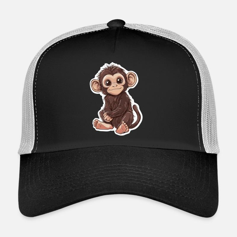 Singe mignon Singe mignon Cadeau pour les fans de singe Casquette trucker 