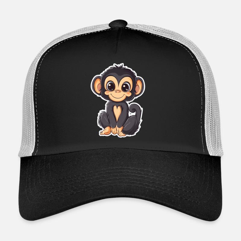 Singe mignon Singe mignon Cadeau pour les fans de singe Casquette trucker 