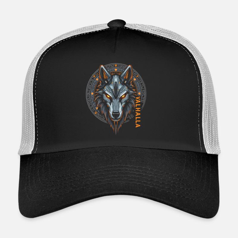 Conception de la rune du loup nordique Valhalla Casquette trucker 