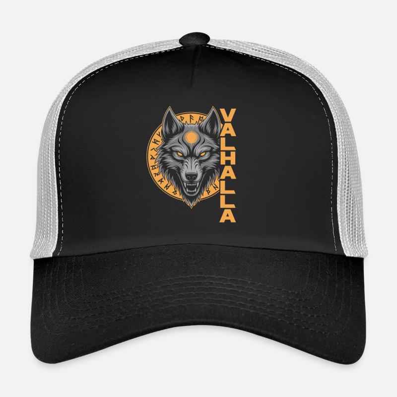 Nordischer Wolf Valhalla Runen Design Trucker Cap