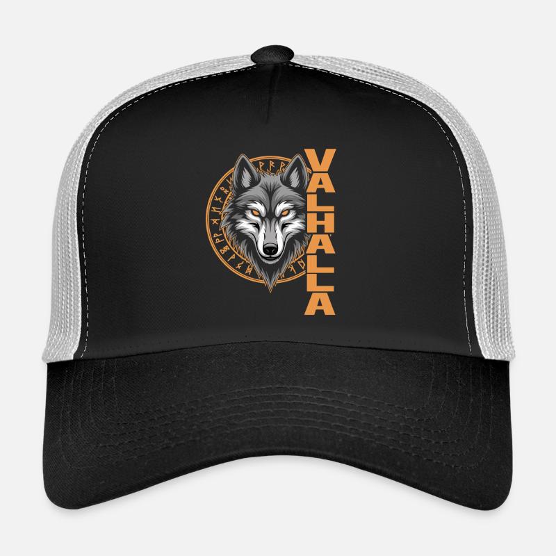 Conception de la rune du loup nordique Valhalla Casquette trucker 