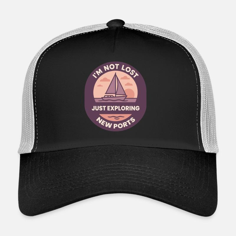 Je ne suis pas perdu, explorez de nouveaux ports Casquette trucker 