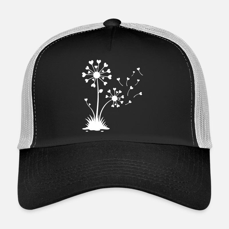 Minimalist Dandelion Floral Design - Trucker Cap - black/stone grey