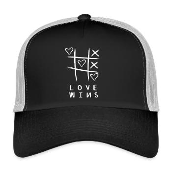 L’amour gagne - Casquette trucker  - noir/gris pierre - Devant