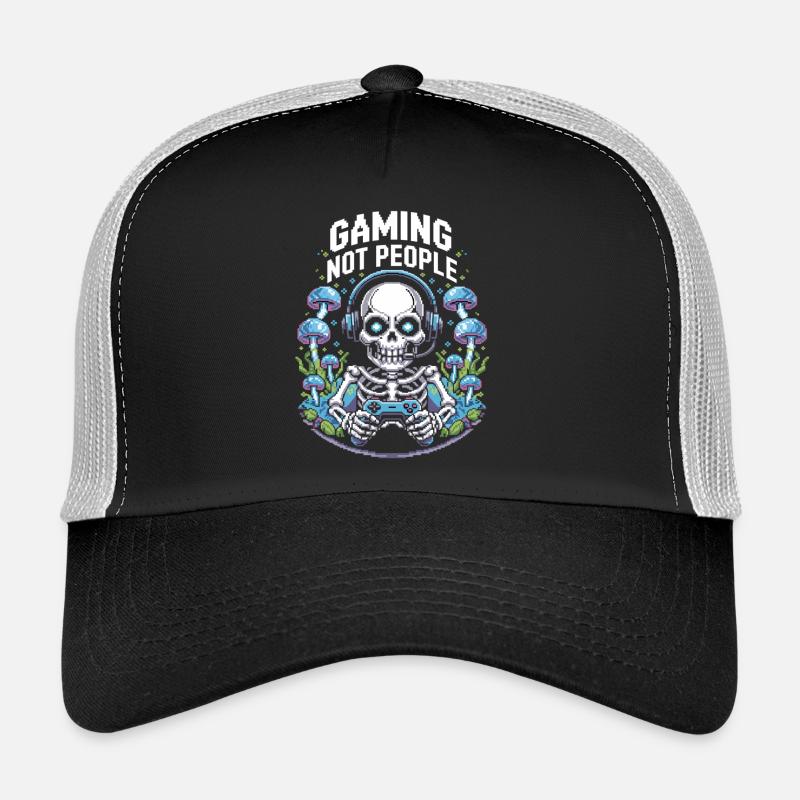 Gambler T-shirt with retro skeleton and controller Trucker Cap