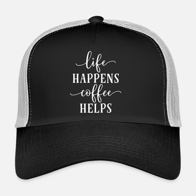 Coffee Motivational Typography Design - Trucker Cap - black/stone grey