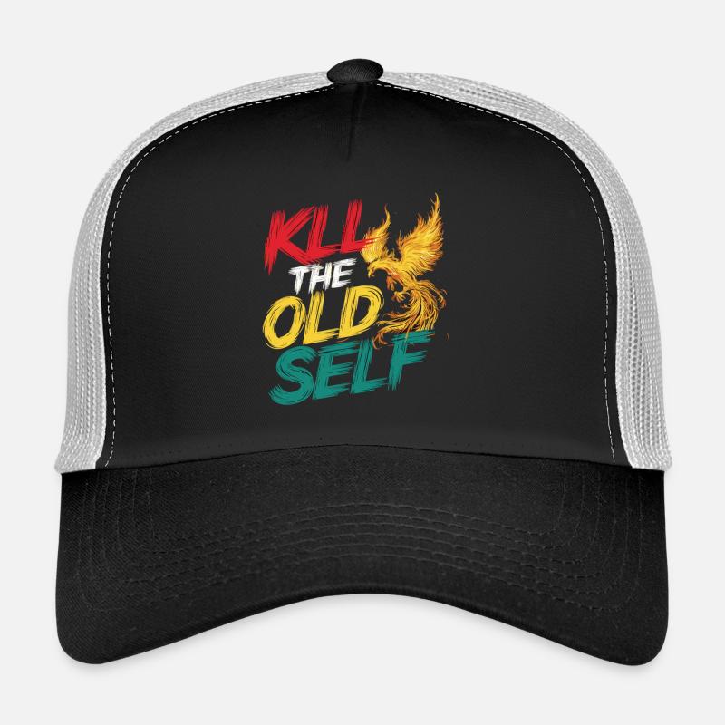 Motivational shirt with flame phoenix Trucker Cap