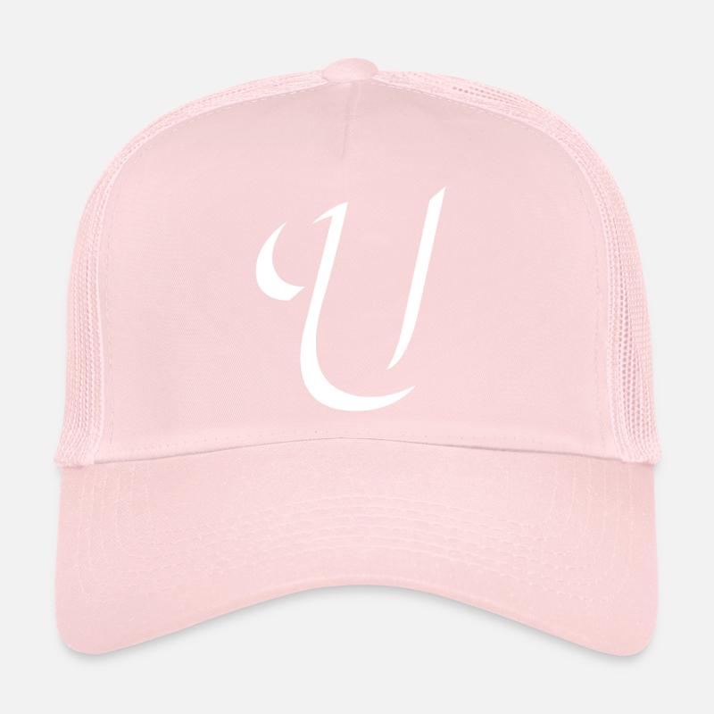 Élégant motif de lettre U avec forme dynamique Casquette trucker 
