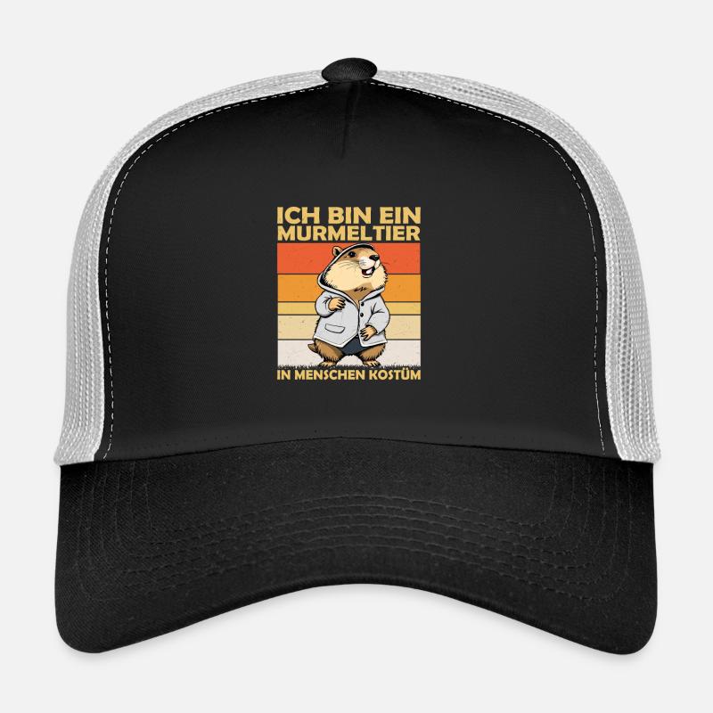 Ich bin ein Murmeltier in Menschen Kostüm Nagetier Trucker Cap