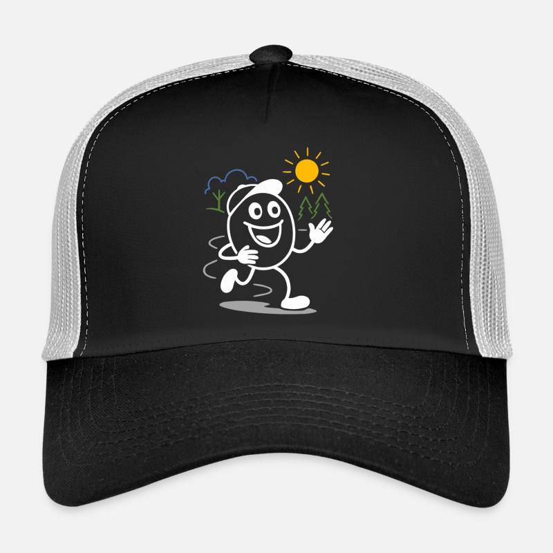 Ribbo läuft lachend durch den Tag - Trucker Cap - Schwarz/Steingrau