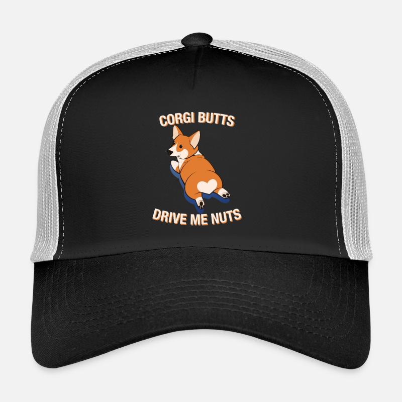 Funny Corgi Butts Drive Me Nuts Design - Trucker Cap - black/stone grey