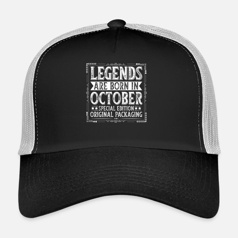 Born In October Legends Special Edition Geburtstag - Trucker Cap - Schwarz/Steingrau