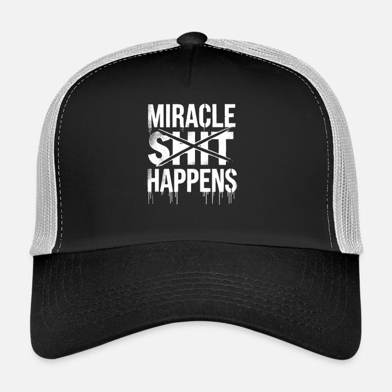 Miracle Shift Happen Motivational Design Trucker Cap