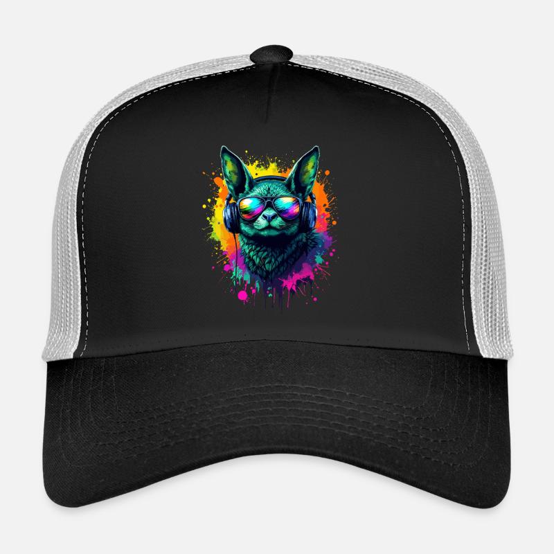 Chauve-souris néon avec casque Casquette trucker 