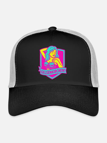 Gelsenkirchen Superstar en rose - Casquette trucker  - noir/gris pierre - Devant