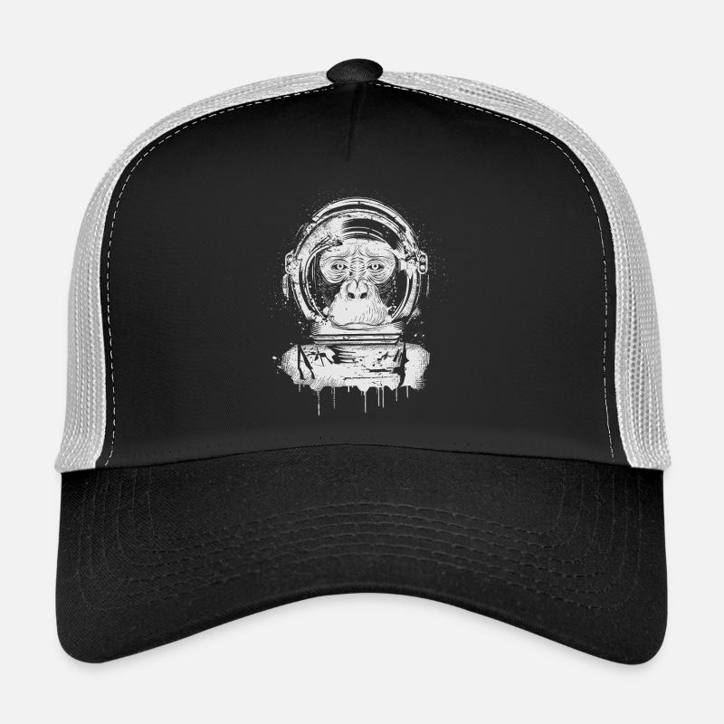 Chimpanzé avec casque d’astronaute dans le style graffiti Casquette trucker 