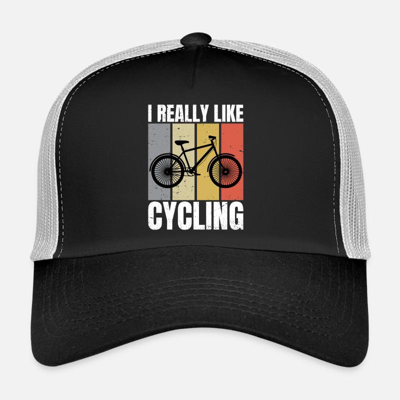 J’aime beaucoup le cyclisme Retro aime le cyclisme cycliste - Casquette trucker  - noir/gris pierre