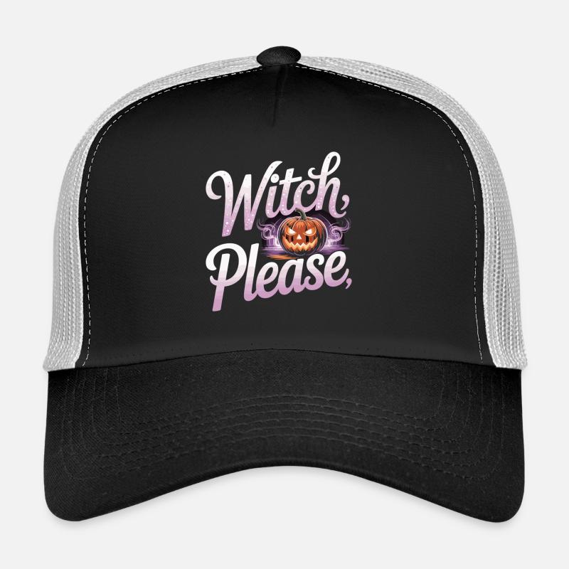 Scary pumpkin lantern with lettering Trucker Cap