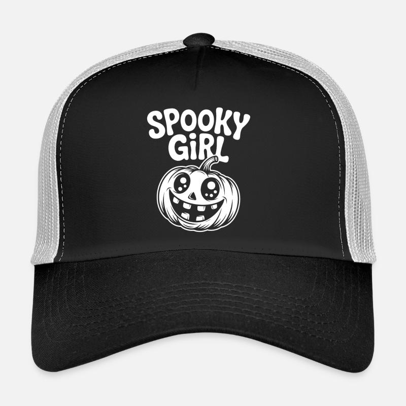 Illustration d'un crâne de citrouille effrayant Casquette trucker 