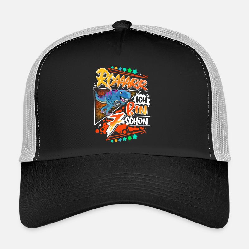 7. Geburtstag Dinosaurier T Rex - Trucker Cap - Schwarz/Steingrau