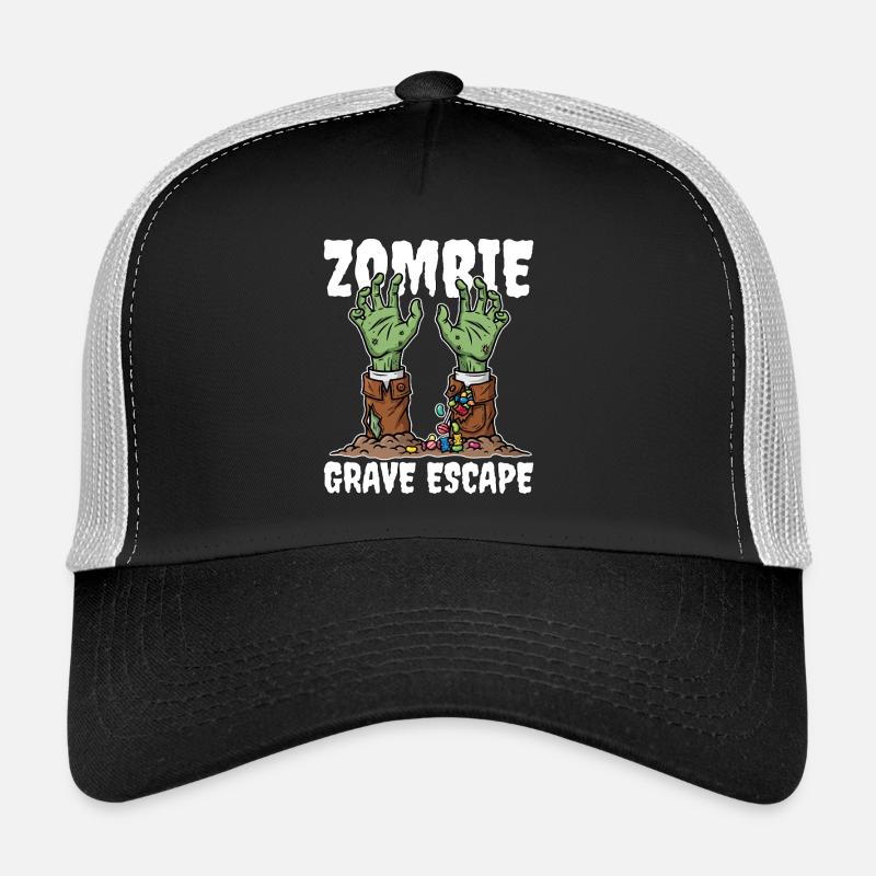 ZOMBIE_GRAVE_ESCAPE - Trucker Cap - Schwarz/Steingrau