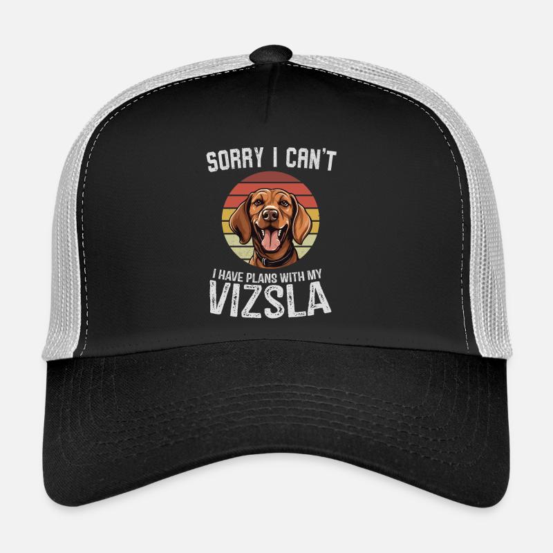 Chien amical avec design rétro coucher de soleil Casquette trucker 