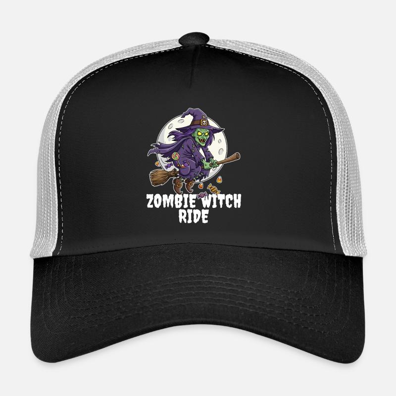 ZOMBIE WITCH RIDE - ZOMBIE HALLOWEEN Trucker Cap