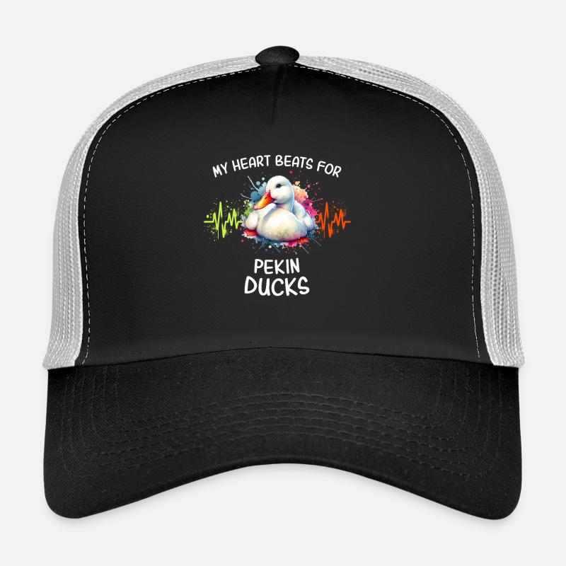 Beijing ducks with heartbeat illustration Trucker Cap