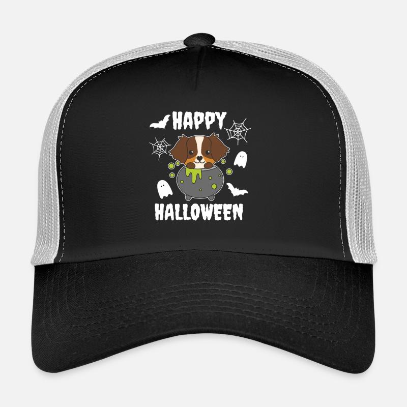 Australian Shepherd Happy Halloween Cauldron Trucker Cap
