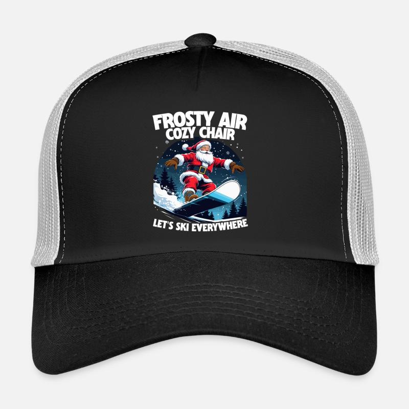 Ski Skifahrer Wintersport - Trucker Cap - Schwarz/Steingrau