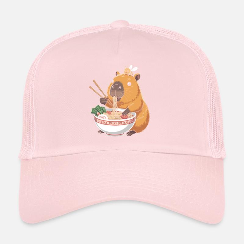 Capybara Ramen Kawaii With Bee Trucker Cap