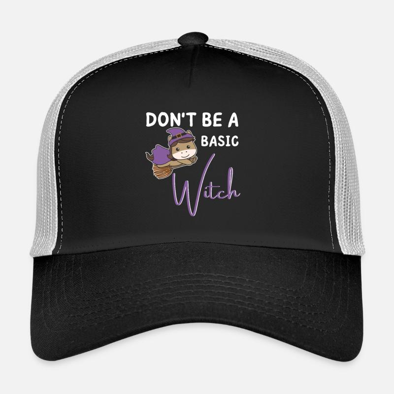 Pferd Halloween Hexe Hexen don't be a basic witch - Trucker Cap - Schwarz/Steingrau