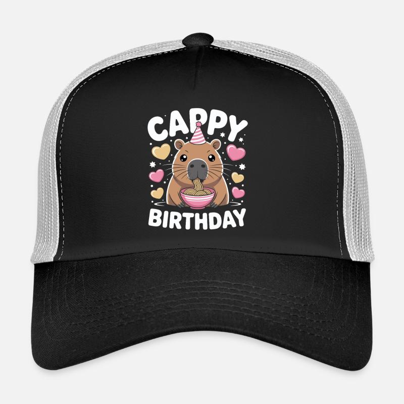Anniversaire de Cappy Ramen de Capybara Anniversaire de Capy Casquette trucker 