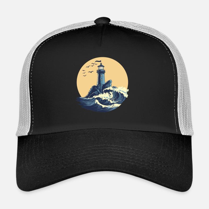 Phare sur une mer agitée Casquette trucker 