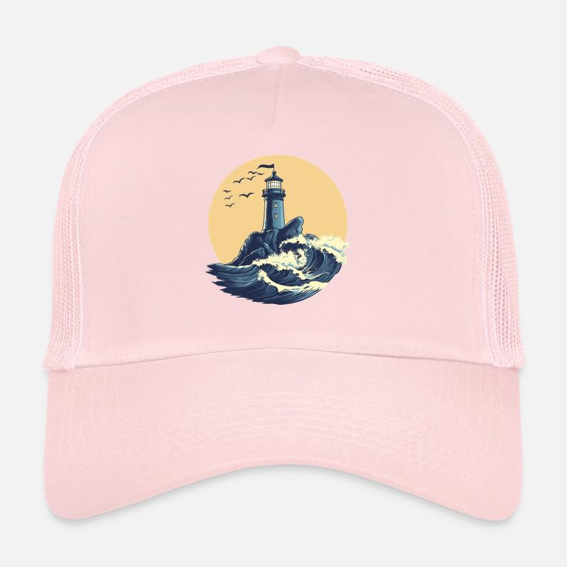 Phare sur une mer agitée Casquette trucker 