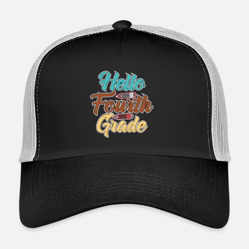 Bonjour la conception de la célébration de l’école de quatrième année Casquette trucker 
